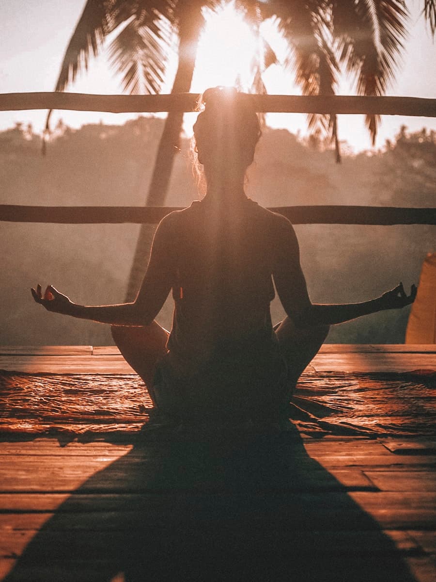 Woman outdoors in peaceful nature setting